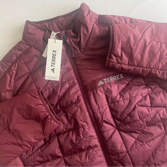 Adidas Terrex Puffer Jacket Women Plus 1X Quilted Insulated Full Zip Pockets Top - Picture 1 of 16